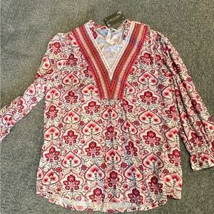 Matilda Jane Pink and Red Floral Blouse